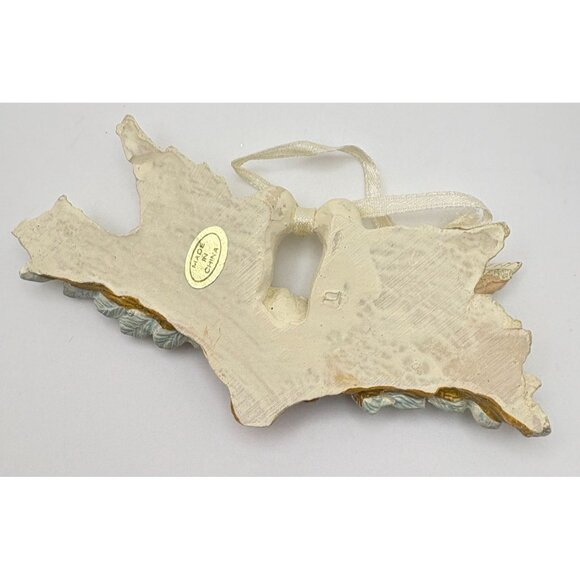 Vintage Kissing Doves Christmas Tree Ornament Roses & Ribbon Love Romance - Picture 2 of 6